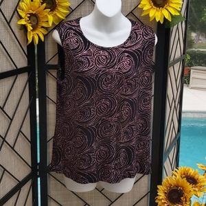 BAY STUDIO PINK GLITTER SLEEVELESS  BLOUSE LARGE